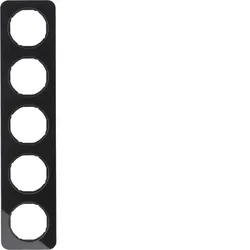 Berker 10152116 Rahmen 5fach R.1 Glas schwarz