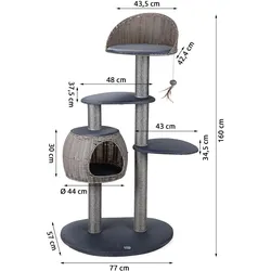 Karlie Outdoor Kratzbaum IV (160 cm, Grau), Katzenbaum