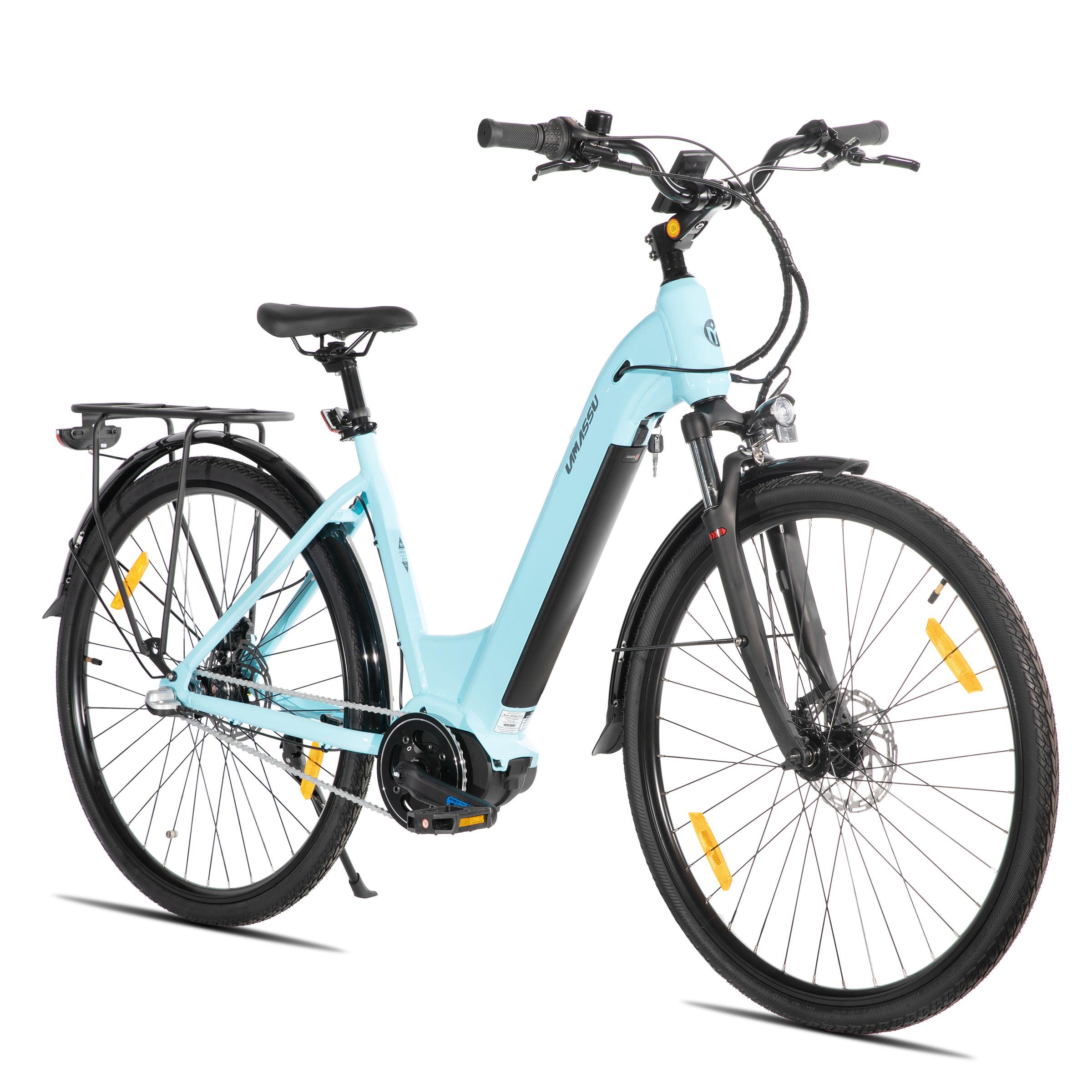 Hiland 28-Zoll Erwachsenen-Urban-Citye-Bike, Leichtbau-Aluminiumrahmen, 3-Gang, Hydraulik-Scheibenbremsen, 250W-Brushless-Motor, 36V 10,4Ah-Batterie