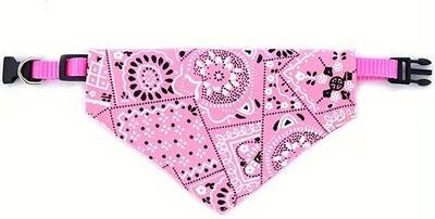 Inspire Select Adjustable Pet Bandana Scarf Collar For Puppy & Cat, Triangular Drool Bib Saliva Towel For Small Dogs Kitten pink s