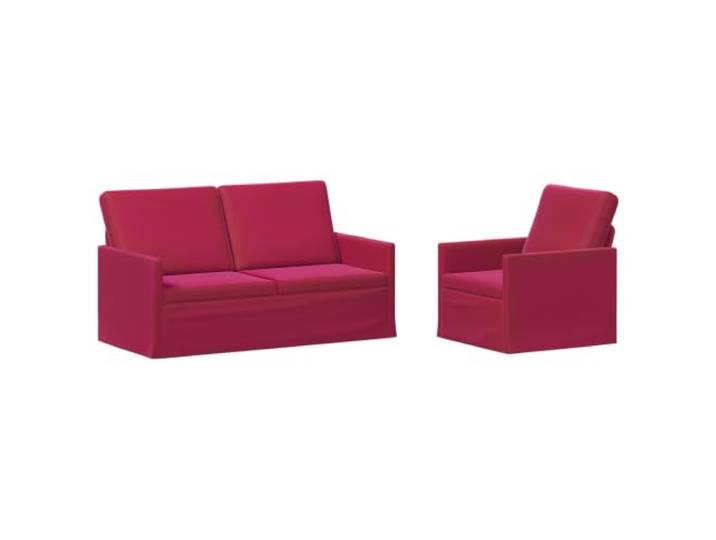 vidaXL Sofa-Set 2 pcs Weinrot Samt (V) Samtpolsterung für Komfort und Style, Metallrahmen sorgt für hohe Stabilität, Für maximalen Komfort gemacht