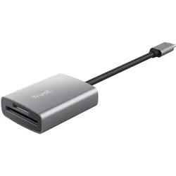 Trust Dalyx Schnelles USB-Kartenlesegerät aus Aluminium - Silber