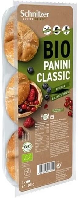 Schnitzer Pãezinhos Panini Clássicos Sem Glúten Bio 188g