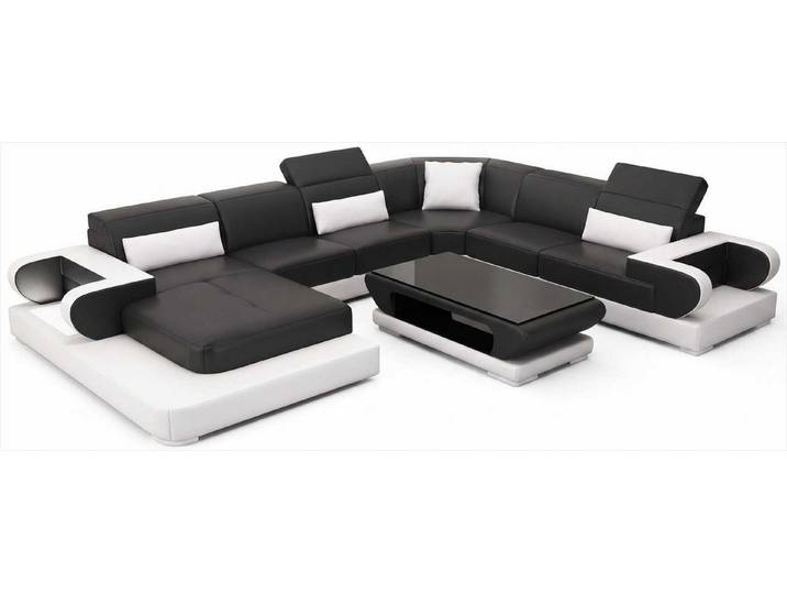 Xlmoebel Ecksofa Hochwertiges Ecksofa Schwarz mit Couchtisch und Premium Optik, 2 Teile, Special features