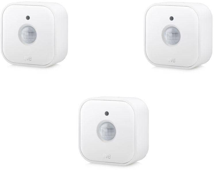 Eve Motion (Matter) - Wireless Motion and Light Sensor, Thread, Works w/ Apple Home/SmartThings/Alexa/Google Home in White (3-Pack)