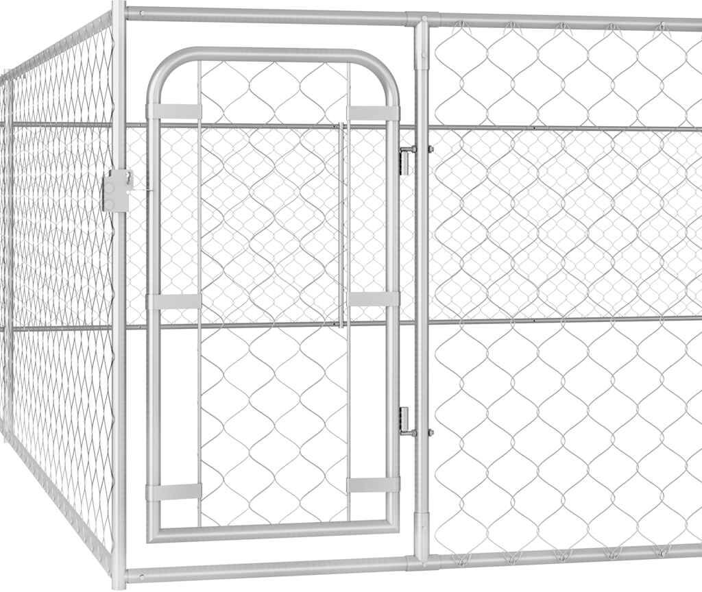 vidaXL Chenil extérieur pour chiens Acier galvanisé 6x6x1 m