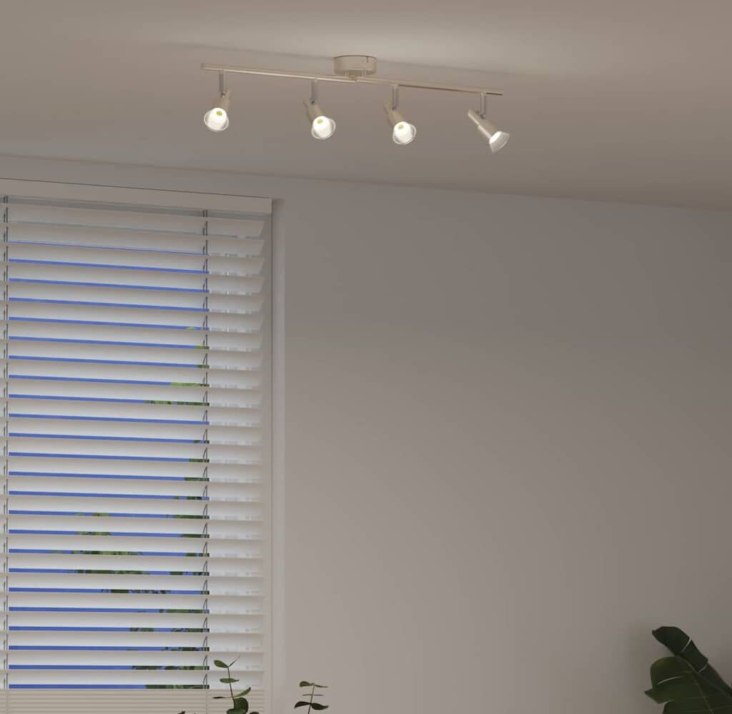 vidaXL Spot de plafond Nickel 70 x 9 x 12,5 cm Acier