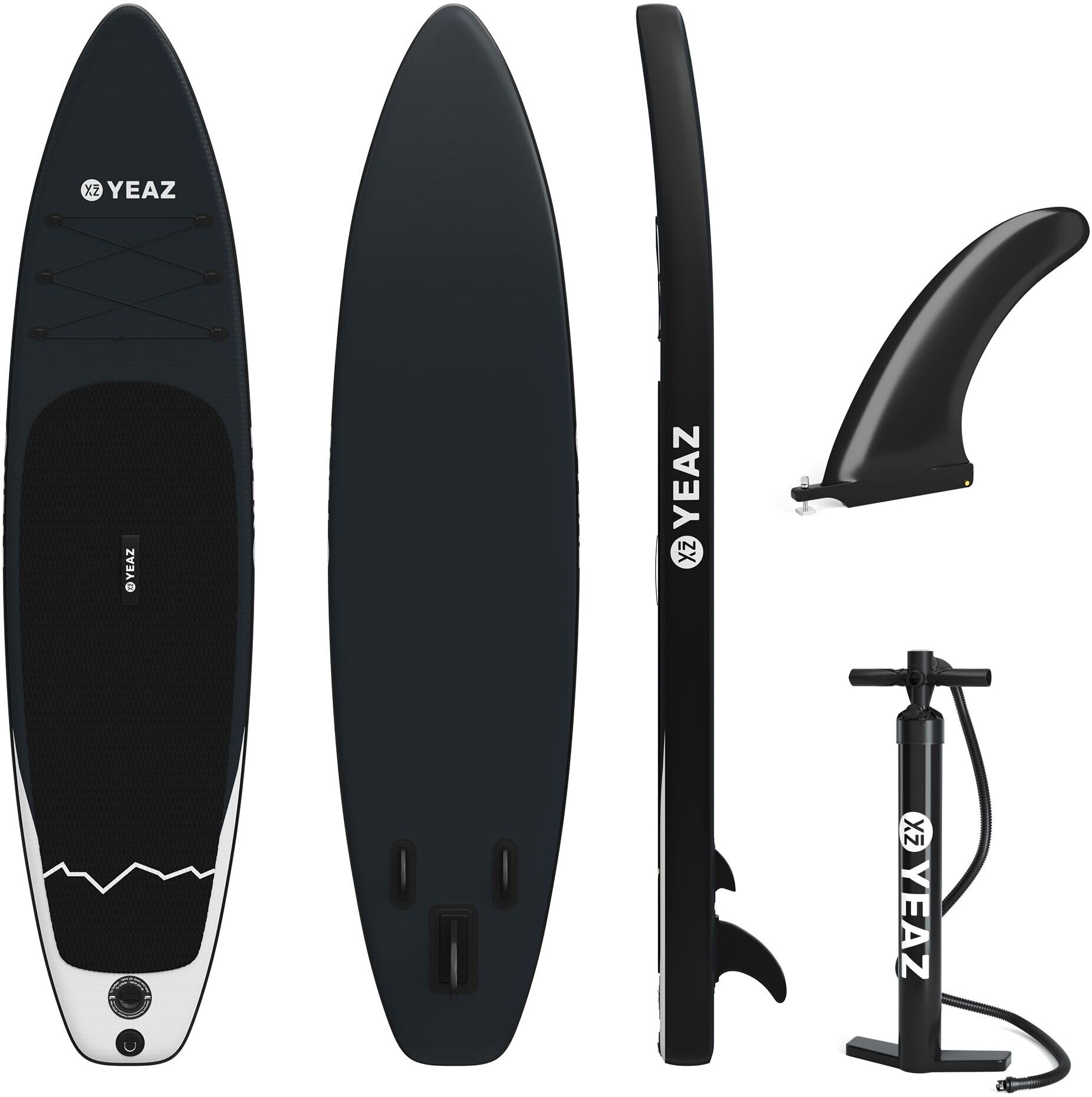 Inflatable SUP-Board YEAZ "SUP Board NALU - EXOTRACE PRO -", schwarz, Wassersportboards, Inflatable SUP-Board