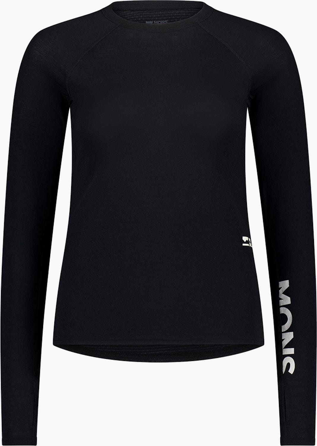 MONS ROYALE WMN BELLA MERINO LS  - BLACK - Woman