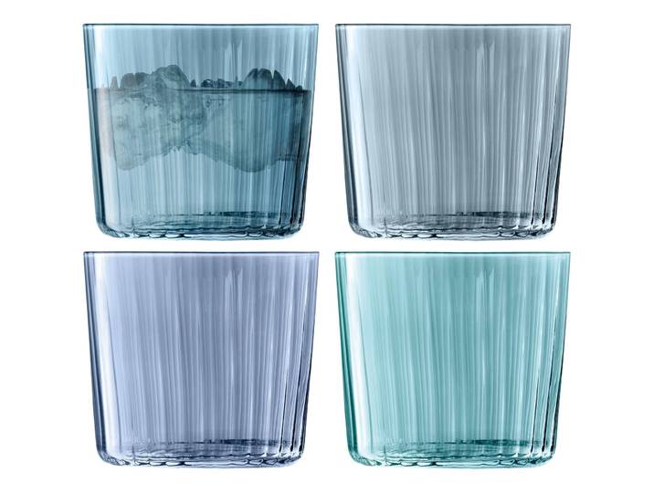 Trinkgläser-Set Gems blau Glas H 8 cm 0.31 l 4 Stk - Trinkgläser-Set
