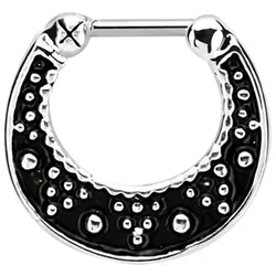 Nasenpiercing ADELIA ́S "Piercing Nasenpiercing", Damen, Gr. onesize, schwarz, Chirurgiestahl, Piercings, Septum Clicker aus 925 Silber