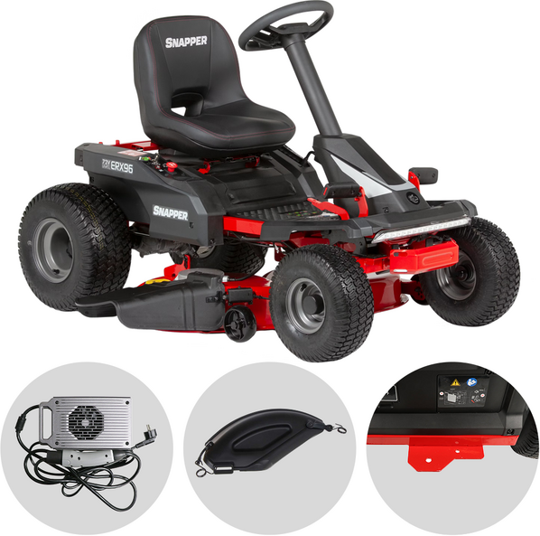 Snapper ERX96 - Trattorino taglierba a batteria 72V/28Ah - scarico laterale e mulching