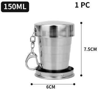 Inspired Finds Portable Stainless Steel Folding Cup Telescopic Collapsible Travel Mug 5.07 Fl Oz