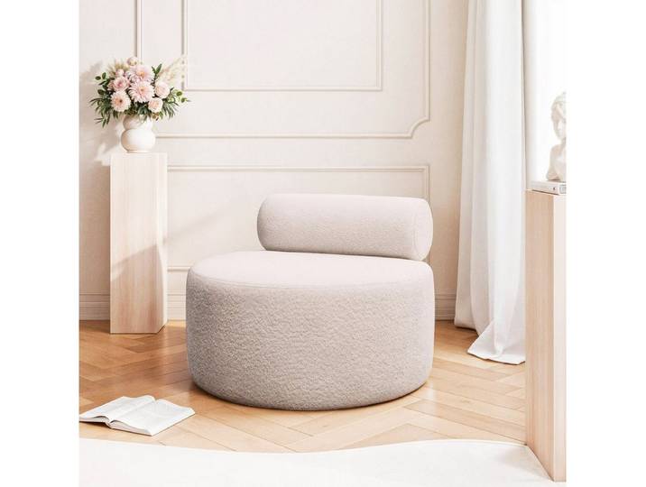 Compleo Sessel Runde Formen, Sessel für Flur, Schlafzimmer, ohne Armlehnen