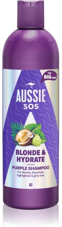 Aussie SOS Blonde & Hydrate shampoing tonifiant violet pour cheveux blonds 500 ml