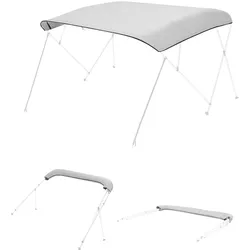 VEVOR Bimini Top Ersatzverdeck für 91-96 Zoll Boote 600D Polyester Grau Bootsverdeck mit Reißverschluss, Aufbewahrungstasche, Windbeständigkeit Stufe 3-4 und Faltbarem Design, ohne Gestell