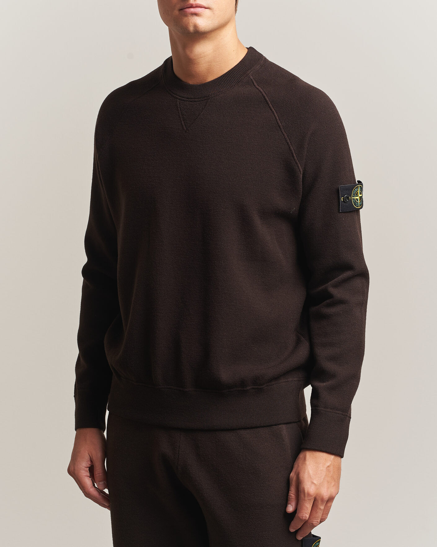 Stone Island Plush Stitch Stretch Wool Sweat Coal Grey men M Grå