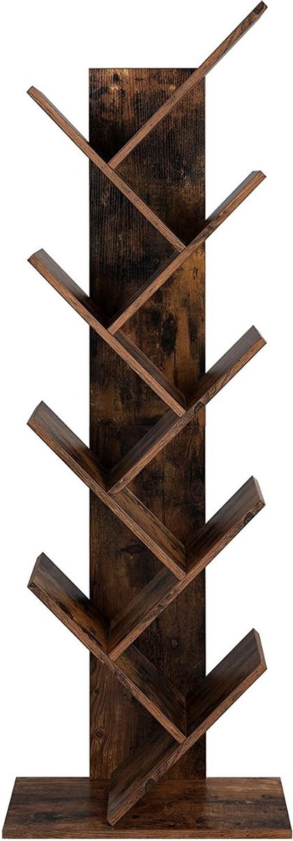 Viking Choice Boekenkast in boomvorm met 8 niveaus - Vintage donkerbruin