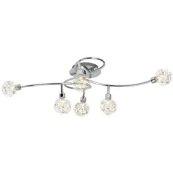 BRILLIANT Lampe Joya Deckenspot 6flg chrom   6x QT14, G9, 33W, geeignet für Stiftsockellampen (nicht enthalten)   Köpfe schwenkbar