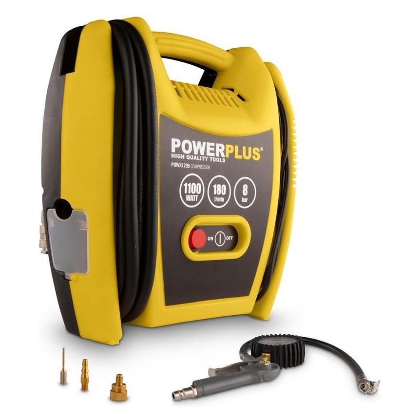 Powerplus Kompressor oil free 1100W - 3 acc. (8 Bar) (POWX1705)