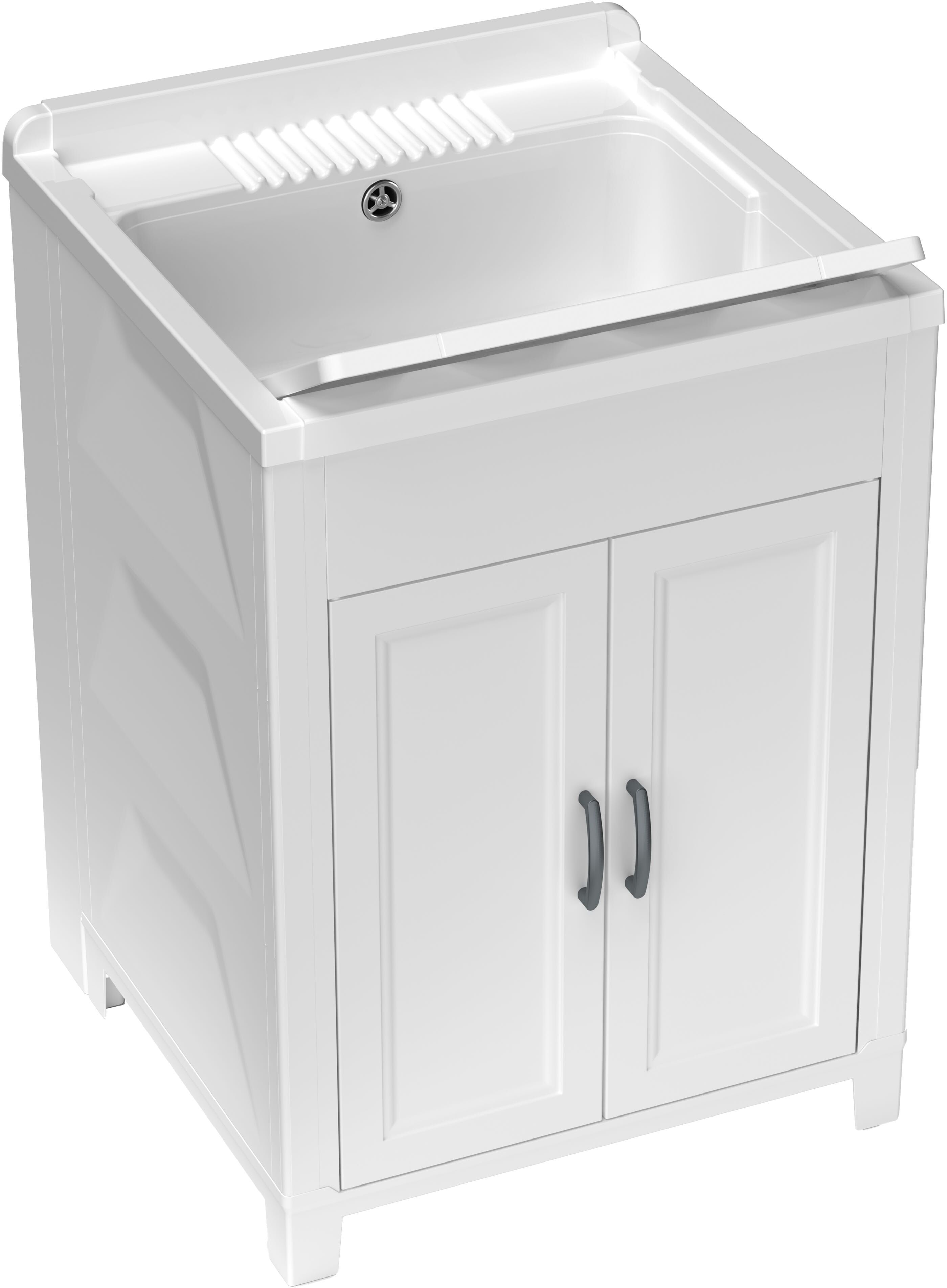 Tecnomat LAVATOIO IN RESINA BIANCO 61x86x61 cm (LxHxP) VASCA IN RESINA CON SIFONE