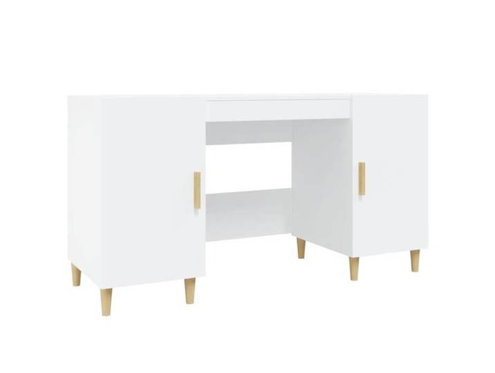 “Winter Sale TOP Bureau moderne compact Blanc - Bureau Blanc 140x50x75cm - bois d'ingénierie PRO87010