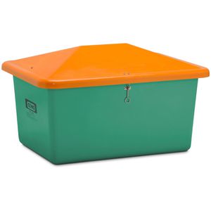 CEMO Streugutbehälter V, 10900, 550 Liter, grau, aus GFK, mit Vandalismusdeckel