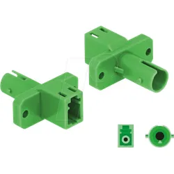 DELOCK 87937 - LWL Hybrid Kupplung LC / ST Simplex, grün