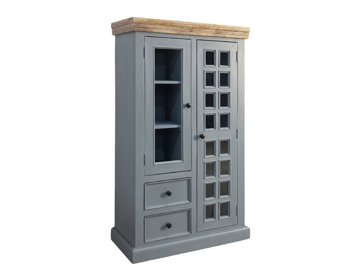 Massives Highboard 88 x 145 x 40cm Blau