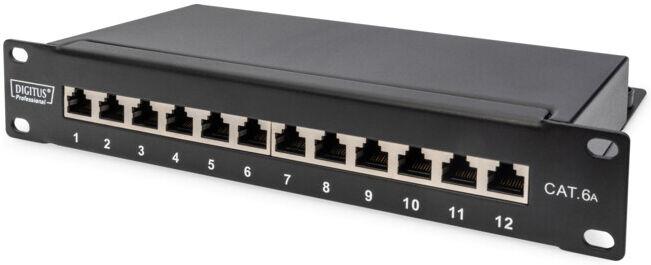 DIGITUS Patchpanel 10 pouces 12x Cat6A DN-91612S-EA noir (DN-91612S-EA)