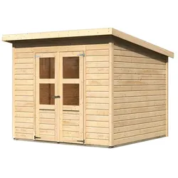 Karibu Gartenhaus Amrum 1/2 - 14 mm inkl. gratis Expressversand naturbelassen 212 x 214 cm (Amrum 2)