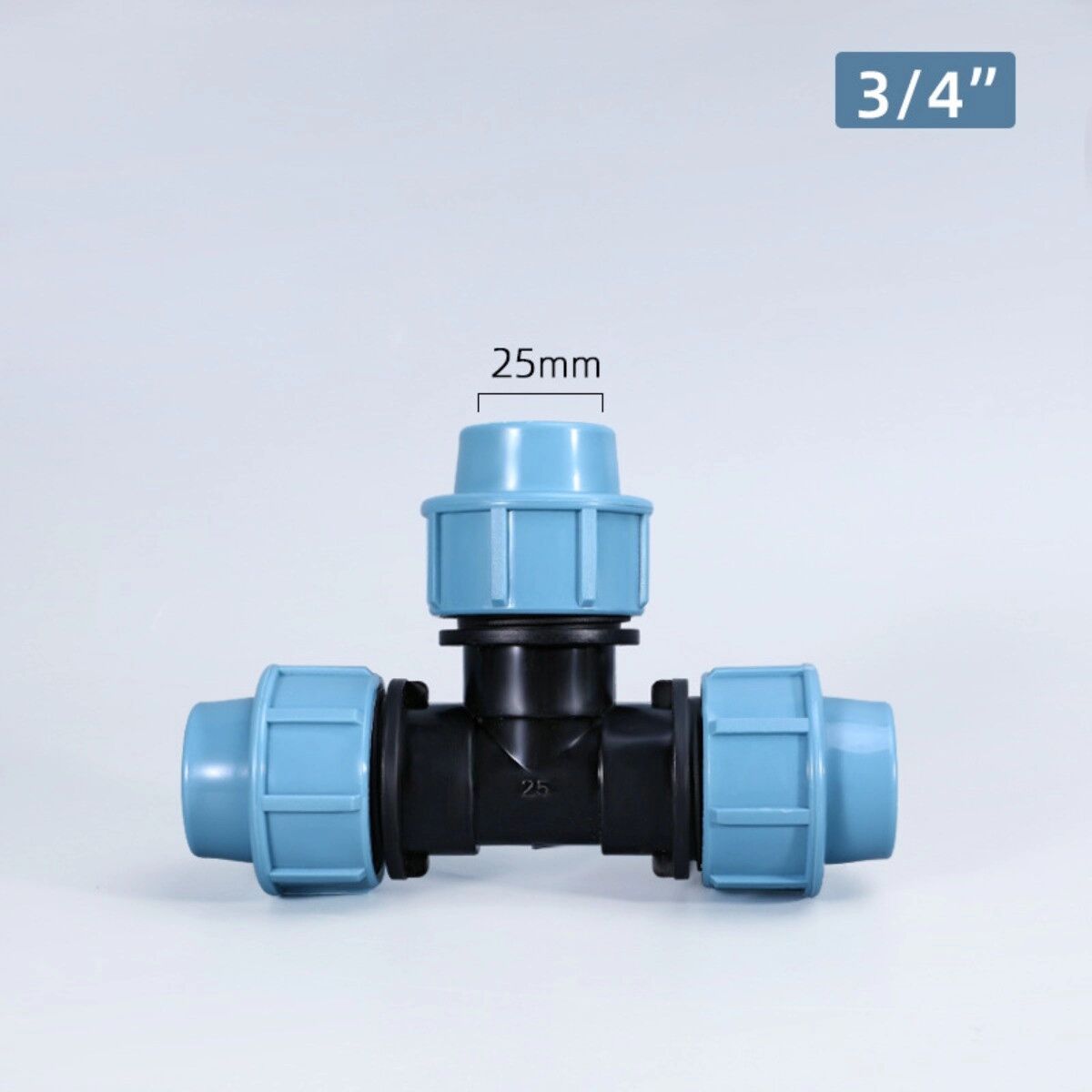 INF IBC-Tank Gleichdurchmesser PE-T-Stück (2er-Pack) — Verstärkter Push-Fit IBC-Adapter, Auslaufsicher und Kältebeständig