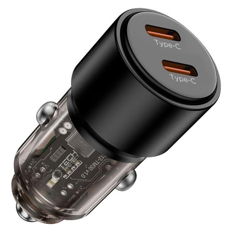 Tech-Protect CC03 2-port PD100W car charger - black (27658-0)