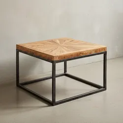 KADIMA DESIGN Couchtisch aus Mangoholz, modernes Design, große Ablagefläche, stabile Beine.