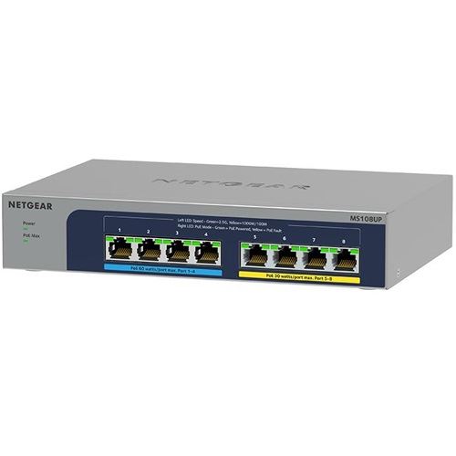 Netgear 8Port Switch 100/1000/2500 MS108UP 8-Port Ultra60 PoE++ Multi-Gig unmgd Switch