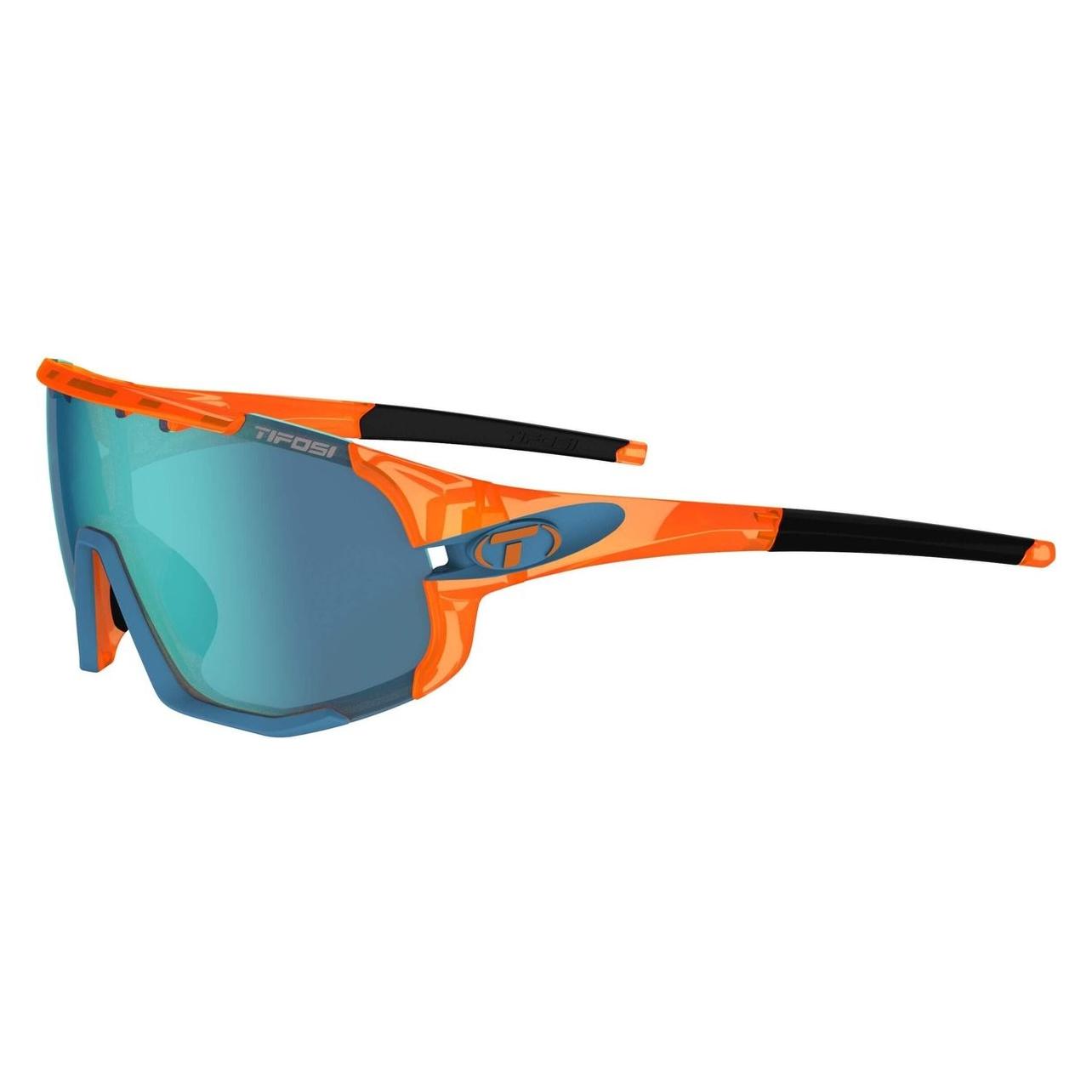Tifosi Optics Schlitten Sonnenbrille (Shiny Crystal-Orange, Blau, Klar, Red) (TIISLER1C3)