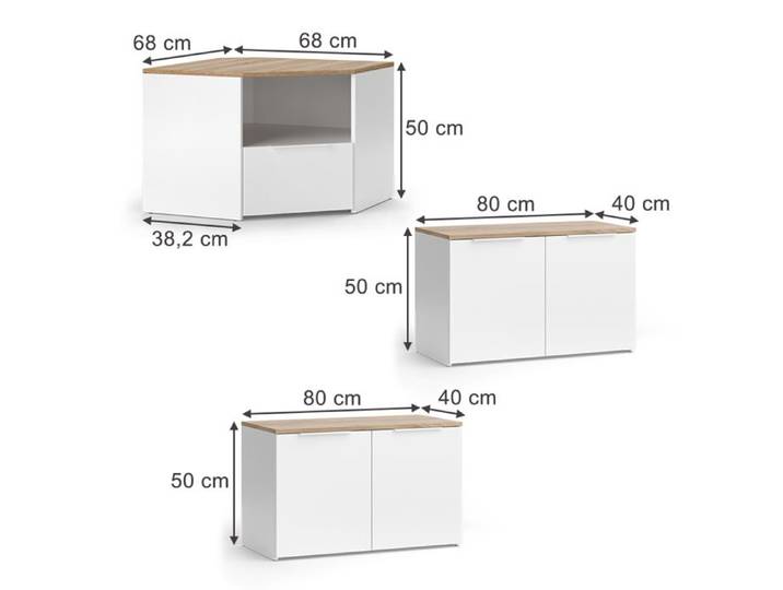 Meuble-paroi Wido 2 pièces Blanc Vicco 58546