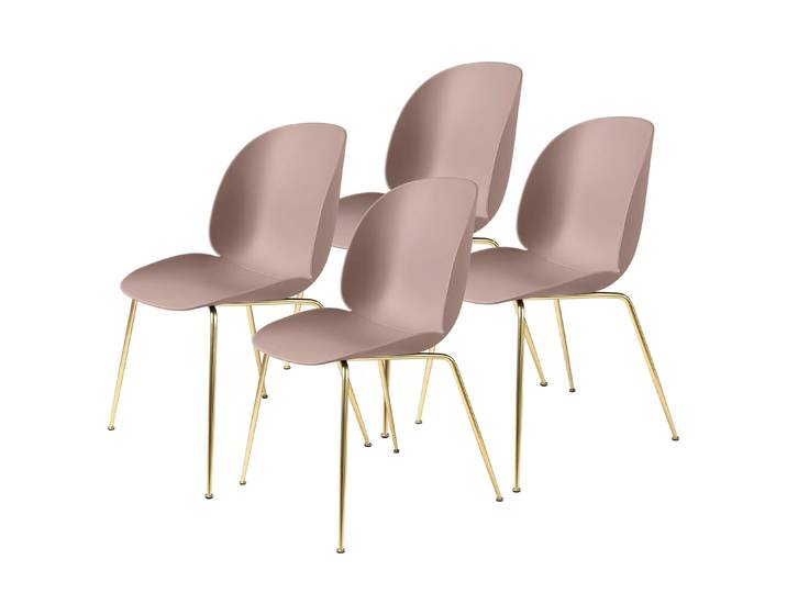 GUBI Beetle Stuhl messing Stuhlbeine 4er Pack Sweet Pink