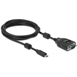 Delock USB Type-CTM zu Seriell DB9 Adapter mit 9 LED RS-232 Tester (2 m), Schnittstellenkabel