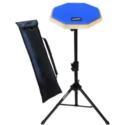 keepdrum DP-BL8 Practice Pad Blau mit Pad-Ständer, Schlagzeug Zubehör, Blau