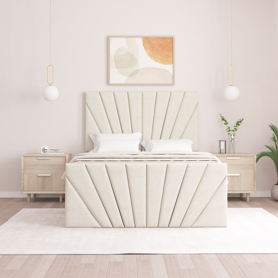 Brayden Studio Odolo Upholstered Ottoman Storage Bed Cream Single (3')
