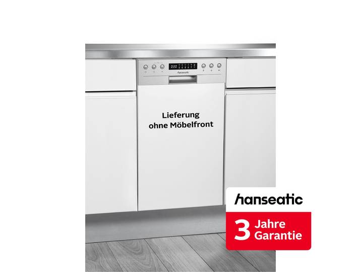 HANSEATIC teilintegrierbarer Geschirrspüler HGTI4582C10J7710DS , Energieeffizienz: C, silber (edelstahlfarben), B:44,8cm H:81,5cm T:57cm, Geschirrspüler, inkl. 3 Jahre Herstellergarantie, teilintegrierbarer Geschirrspüler
