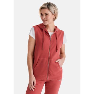 Sweatweste STOOKER WOMEN "WENKE Weste", Damen, Gr. 44/46, rot (rot rose), Sweatware, 60% Baumwolle, 40% Polyester, regular fit, Westen, Stooker WENKE Damen Weste mit Kapuze