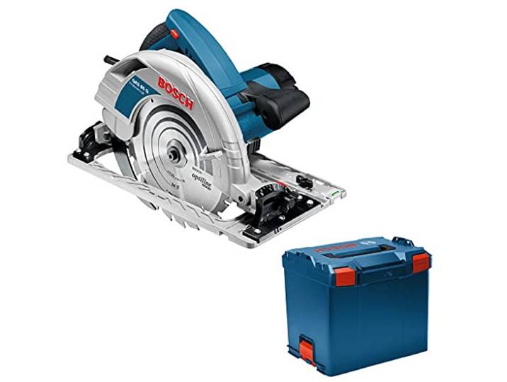 Bosch PRO Scie circulaire GKS 85 G Une scie circulaire très puissante (capacité de coupe de 85 mm) et compatible avec les rails de guidage