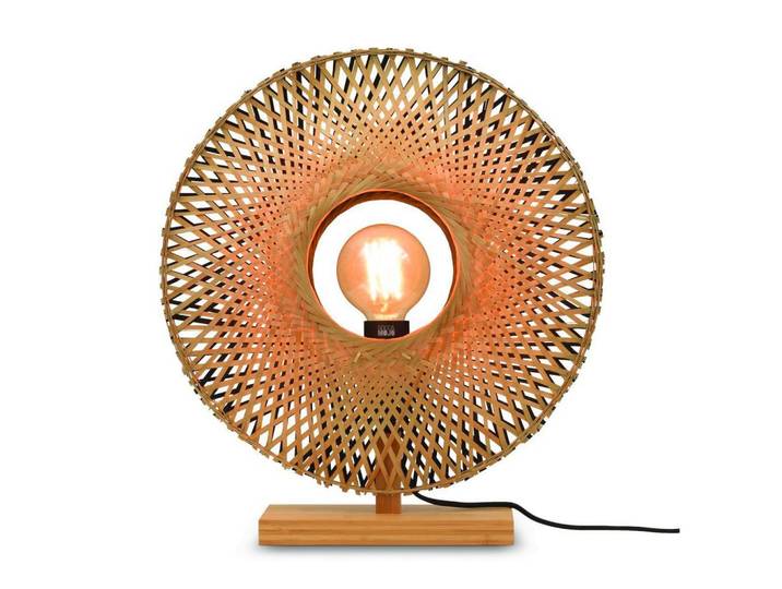Tischlampe Kalimantan Schwarz/Hellbraun
