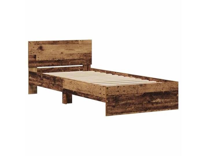 KTHLBRH Bettgestell mit Kopfteil aus antikem Holz Technisches Holz, Wandmontage, Tragkraft 200 kg, minimalistisches Design