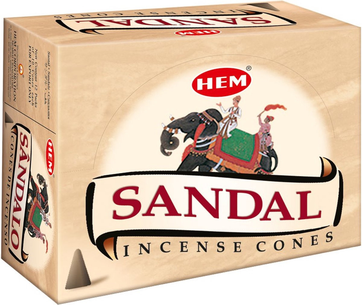 HEM Wierook Kegels Sandalo - 12 pakjes