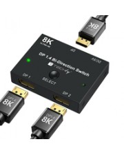 Techly Bidirektionaler Switch 8K DP1.4 Displayport Splitter Displayport-Eingang (IDATA-DP-2DP-8KT)
