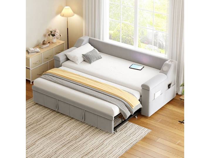 Lit- Zukavenir- en samtstoff Schlafsofa Armlehnen breiter und dicker mit Smart Bluetooth-Stereoanlage- 90/180x190cm