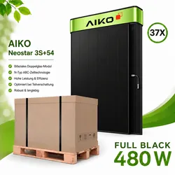 AIKO  Neostar  3S+54  480W  Full  Black  Dual  Glass  Solarmodul  AIKO-A480-MCE54Db  37  Stk.  Palette